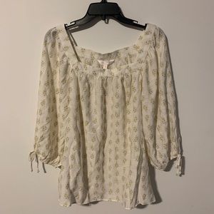 LC Lauren Conrad Floral Peasant Top